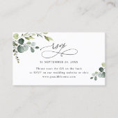Eucalyptus Greenery結婚のQRコードRSVPカード 名刺 (正面)
