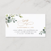 Eucalyptus Greenery金ゴールド結婚のオンラインRSVPカード 名刺 (正面)