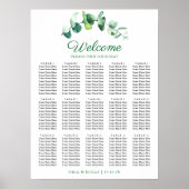Eucalyptus Greenery 15 Table Wedding Seating Chart ポスター (正面)