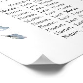 Eucalyptus Greenery 8 Tables Wedding SEATING CHART ポスター (角)