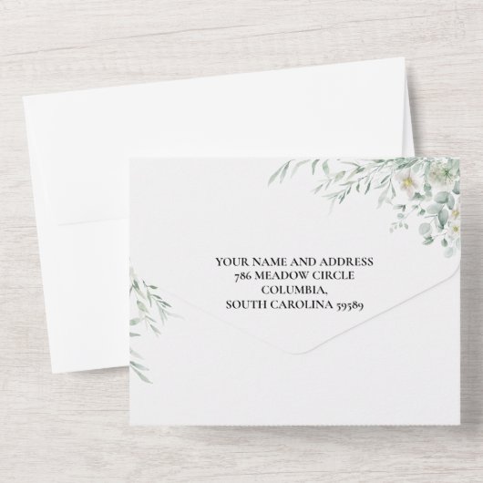 Eucalyptus Greenery All In One Invitation オールインワン招待状 (裏面)