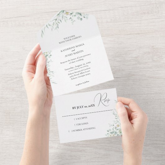 Eucalyptus Greenery All In One Invitation オールインワン招待状 (貼ってはがせる)
