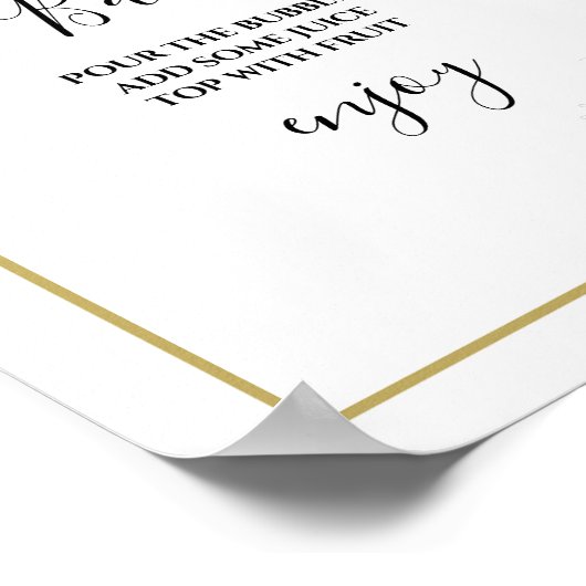 Eucalyptus Greenery Bridal Shower Mimosa Bar Sign ポスター (角)