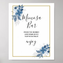 Eucalyptus Greenery Bridal Shower Mimosa Bar Sign ポスター