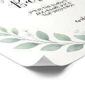 eucalyptus greenery bridal shower mimosa bar sign ポスター (角)