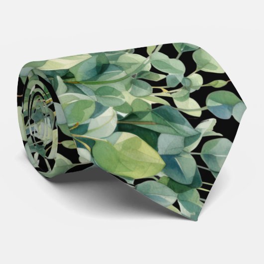 Eucalyptus Greenery Classic Formal Floral Neck Tie ネクタイ (ロール)