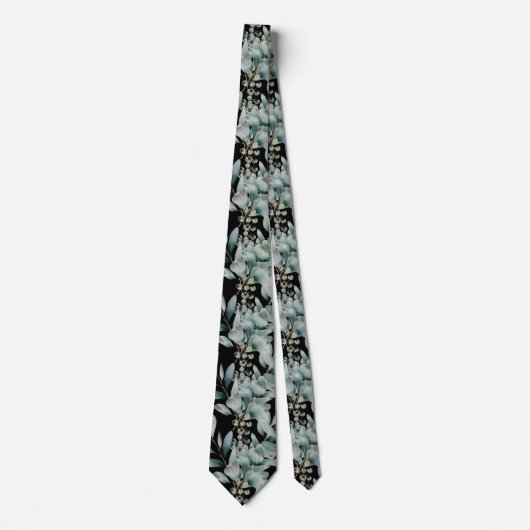 Eucalyptus Greenery Classic Formal Floral Neck Tie ネクタイ (正面)
