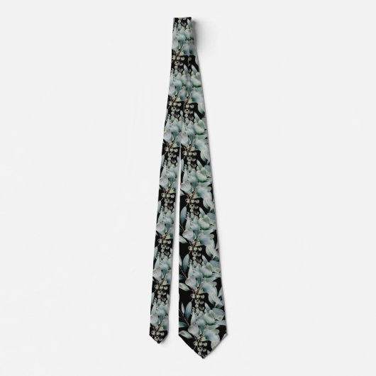 Eucalyptus Greenery Classic Formal Floral Neck Tie ネクタイ (裏面)