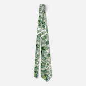 Eucalyptus Greenery Classic Formal Floral Neck Tie ネクタイ (裏面)