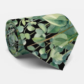 Eucalyptus Greenery Classic Formal Floral Neck Tie ネクタイ (ロール)