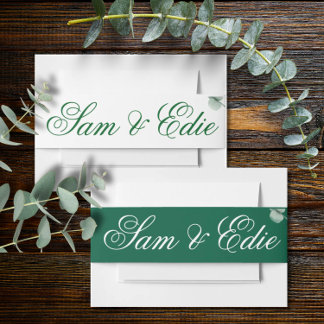 Eucalyptus Greenery Elegant Botanical Wedding  招待状ベリーバンド