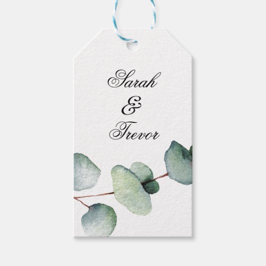 Eucalyptus Greenery Elegant Gift Tag ギフトタグ (正面)