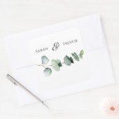 Eucalyptus Greenery Elegant Minimalist Wedding  スクエアシール (封筒)