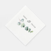 Eucalyptus Greenery Elegant Minimalist Wedding スタンダードランチョンナプキン (角)