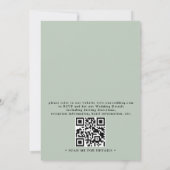Eucalyptus Greenery Elegant Modern QR Code Wedding 招待状 (裏面)