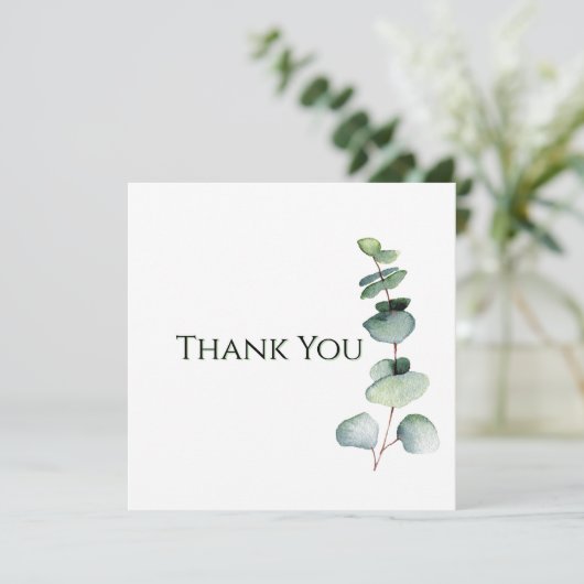 Eucalyptus Greenery Elegant Watercolor Thank You  (スタンド正面)