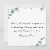 Eucalyptus Greenery Elegant Watercolor Thank You  (裏面)