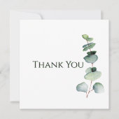 Eucalyptus Greenery Elegant Watercolor Thank You  (正面)