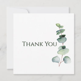 Eucalyptus Greenery Elegant Watercolor Thank You 