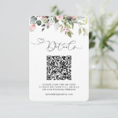Eucalyptus Greenery Floral QR Code & Photo Wedding エンクロージャーカード (スタンド正面)