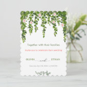 Eucalyptus Greenery & Floral Scalloped Wedding Inv 招待状 (スタンド正面)