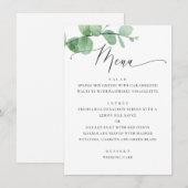 Eucalyptus Greenery Garden Wedding. Elegant Script メニュー (正面/裏面)