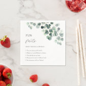 Eucalyptus Greenery Gold Fun Facts Wedding  スタンダードカクテルナプキン (インサイチュ)