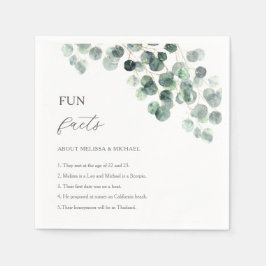 Eucalyptus Greenery Gold Fun Facts Wedding  スタンダードカクテルナプキン