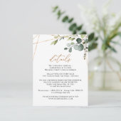 Eucalyptus Greenery Gold Geometric Details Wedding エンクロージャーカード (スタンド正面)