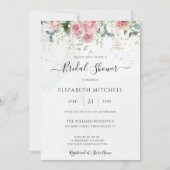 Eucalyptus Greenery Gold Leaves Bridal Shower 招待状 (正面)