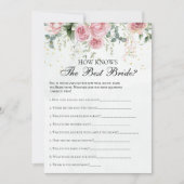 Eucalyptus Greenery Gold Leaves Bridal Shower game 招待状 (正面)