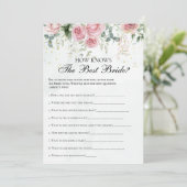 Eucalyptus Greenery Gold Leaves Bridal Shower game 招待状 (スタンド正面)