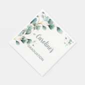 Eucalyptus Greenery Grad Party スタンダードランチョンナプキン (角)