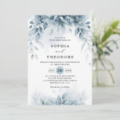 Eucalyptus Greenery Gum Botanical Rustic  Wedding 招待状 (スタンド正面)