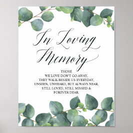 Eucalyptus Greenery In Loving Memory Memorial Sign ポスター