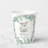 Eucalyptus Greenery Koala Baby Boy Shower Birthday 紙コップ (裏面)