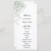 Eucalyptus Greenery Leaves Program Card メニュー (正面/裏面)