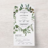 Eucalyptus Greenery Leaves Wedding All In One Invi オールインワン招待状 (内側)