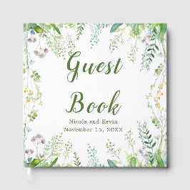 Eucalyptus Greenery Leaves Wedding Guest Book ゲストブック