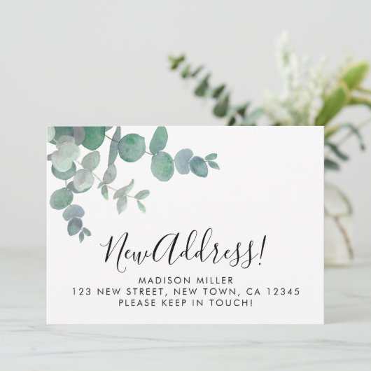 Eucalyptus Greenery New Address Moving 案内状 (スタンド正面)