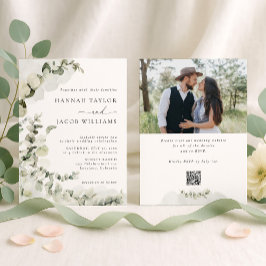 Eucalyptus Greenery Photo Wedding Invitation 招待状