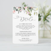 Eucalyptus Greenery Pink Floral Wedding Details エンクロージャーカード (スタンド正面)