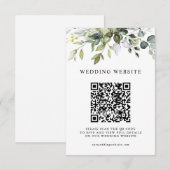 Eucalyptus Greenery QR Code RSVP Wedding Details エンクロージャーカード (正面/裏面)