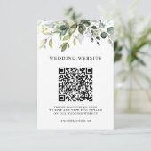 Eucalyptus Greenery QR Code RSVP Wedding Details エンクロージャーカード (スタンド正面)