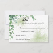 Eucalyptus Greenery RSVPの結婚応答カード 出欠カード (正面)