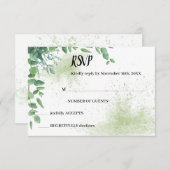 Eucalyptus Greenery RSVPの結婚応答カード 出欠カード (正面/裏面)