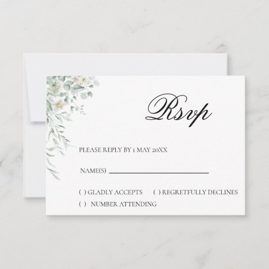 Eucalyptus Greenery RSVP Card (正面)