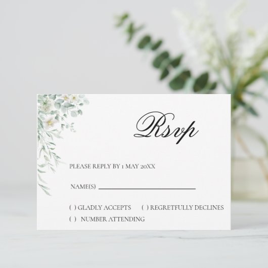 Eucalyptus Greenery RSVP Card (スタンド正面)
