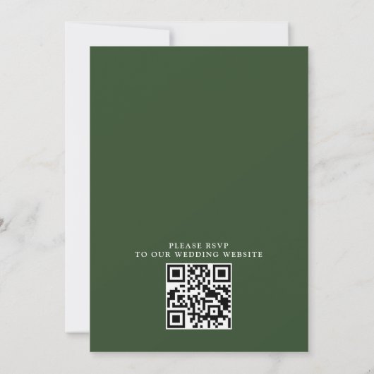 Eucalyptus Greenery Rustic Budget QR Code Wedding 招待状 (裏面)
