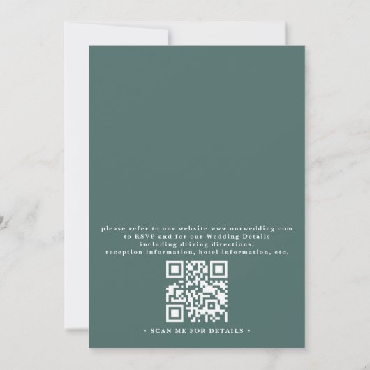 Eucalyptus Greenery Rustic Elegant QR Code Wedding 招待状 (裏面)